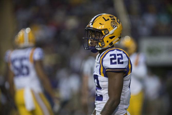 LSU sophomore defensive back Kristian Fulton (22) during the Tigers' spring game on Saturday, April 22, 2017 at Tiger Stadium.