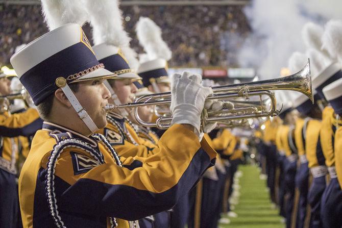 The Golden Band from Tigerland preforms before the Tigers&#8217; 45-21 victory against Texas A&amp;M on Saturday, Nov. 25, 2017, in Tiger Stadium.