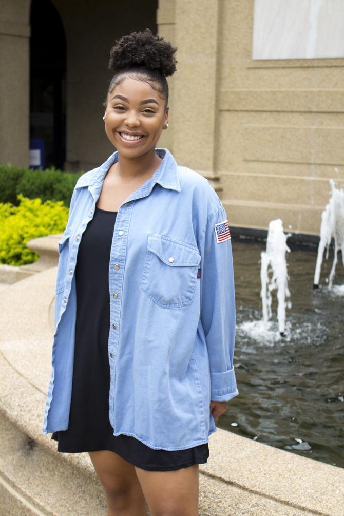 LSU student Courtney Williams discusses her Youtube channel at the quad on Wednesday, Sept. 5, 2018.