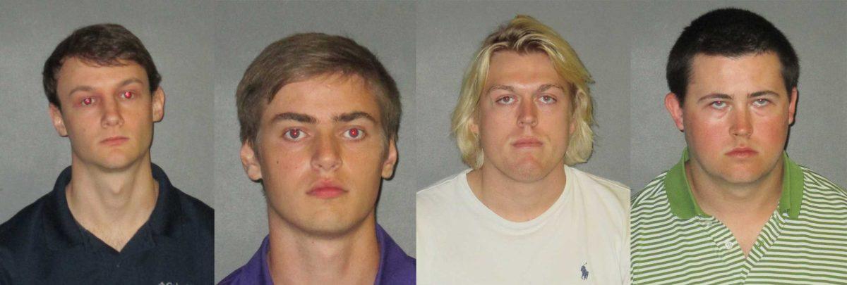 (Left to right) Matthew Naquin, Ryan Isto, Sean-Paul Gott, Patrick Forde were indicted by a grand jury in March 2018