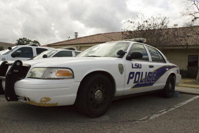 A squad car rests in the LSUPD station parking lot on Wednesday, January 11, 2016.