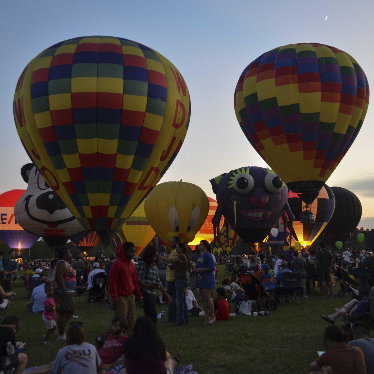 The festival features a variety of shaped balloons during the Ascension Hot Air Balloon Festival at the Lamar Dixon Expo Center in Gonzales, Louisiana on Saturday, Sept. 23, 2017.