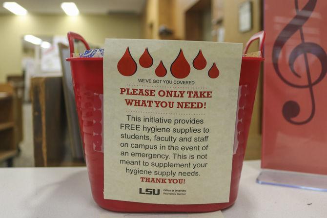 The LSU Women's Center provides feminine products as part of their "Period Project" in Troy H. Middleton Library on Friday, Aug. 31, 2018.