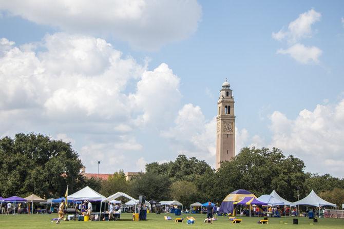 LSU's Parade Ground sits nearly bare on Saturday, Sept. 23, 2017 due to the recent tailgating policies.