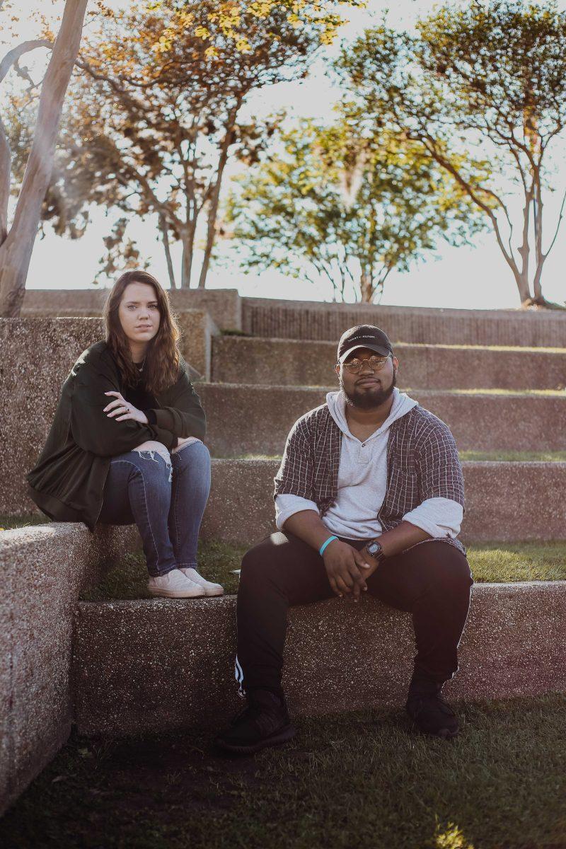 Jarvis Antwine and Kenzie Dunaway, two of the four organizers of the Bloom Music and Arts Festival, at the Levee Plaza downtown on March 12, 2017.&#160;