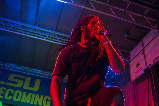 Waka Flocka performs the Homecoming Concert at the Parade Ground on Wednesday, Oct. 17, 2018.