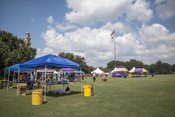 LSU's Parade Ground sits nearly bare on Saturday, Sept. 23, 2017 due to the recent tailgating policies.