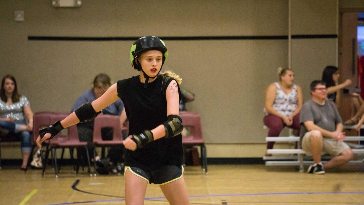 Red Stick Roller Derby practices at the Mount Pilgrim Family Life Center.