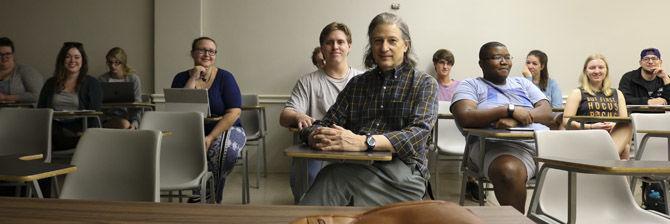 Professor Burstein teaches his history of time travel class with passion and excitement on October, 30, 2018 in Lockett.