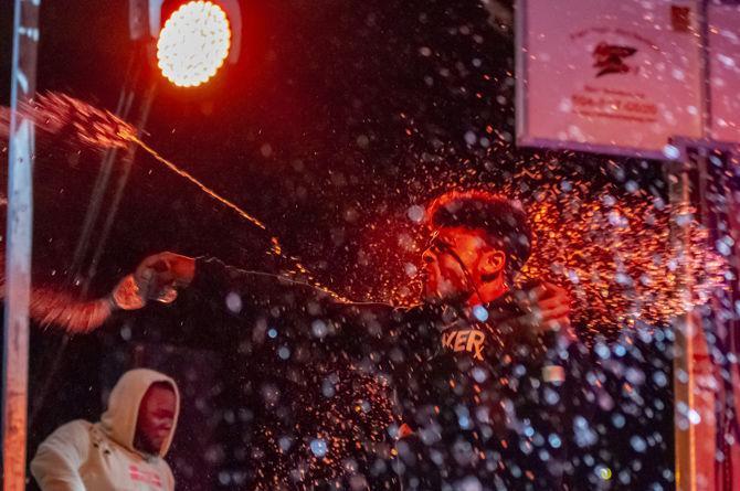 Waka Flocka Flame braves rainy weather in performance at LSU Homecoming Concert