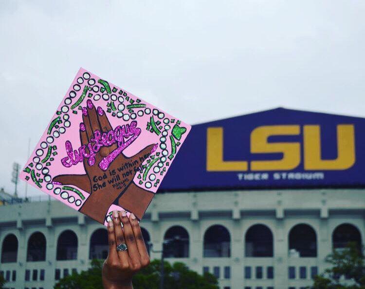 LSU student creates personalized graduation caps