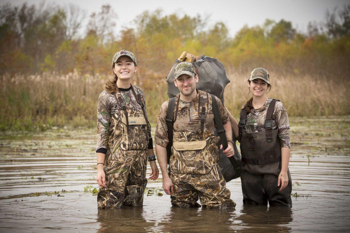 Renewable Natural Resources Assistant Professor&#160;Kevin Ringelman takes students on a duck hunting field trip.