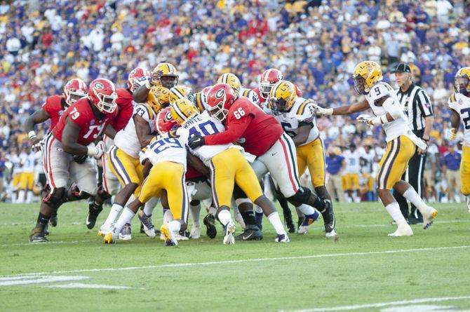 LSU defeats Georgia football on Saturday, Oct. 13, 2018 with a final score of 36-16.