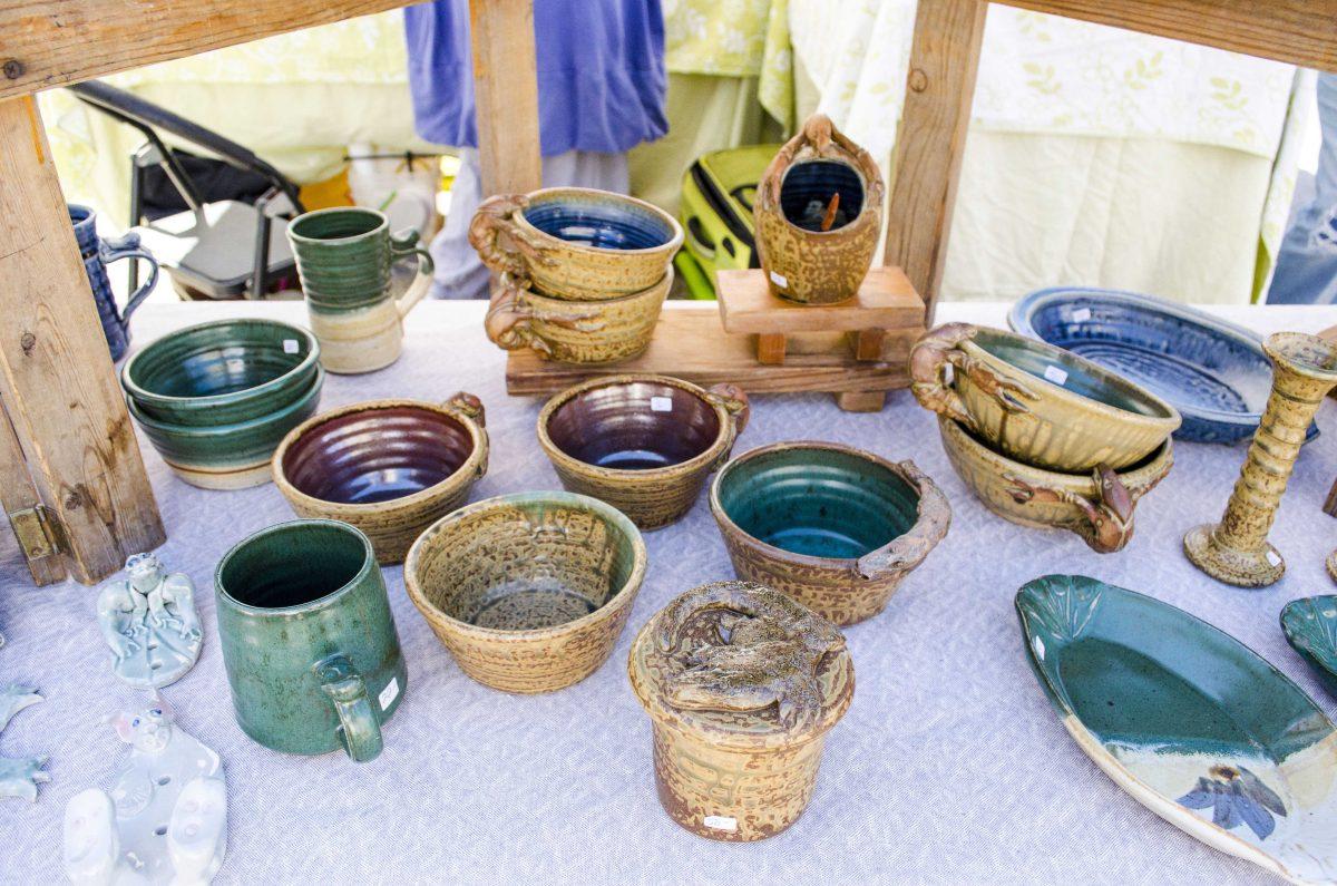 Wortman Pottery showcases their craft at the Baton Rouge Arts Market on Saturday, March 3, 2018.