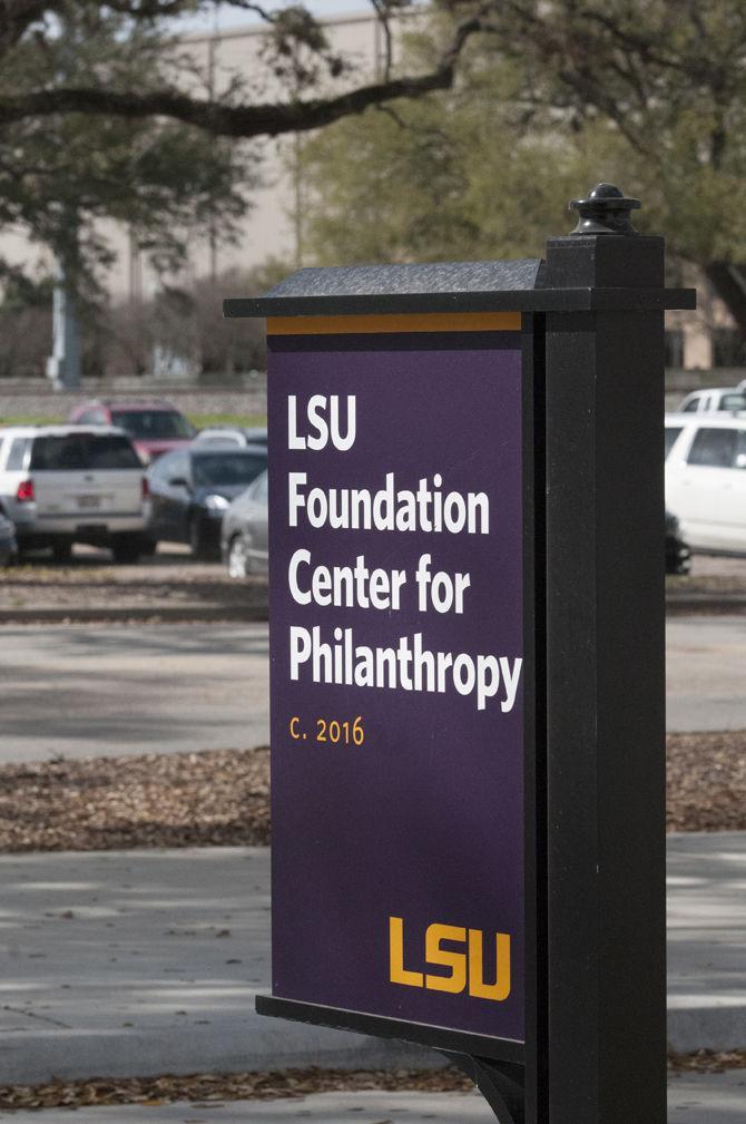 The LSU Foundation Center for Philanthropy stands during the final Greek Life Task Force meeting on Wednesday, Feb. 21, 2018, on Nicholson Road.