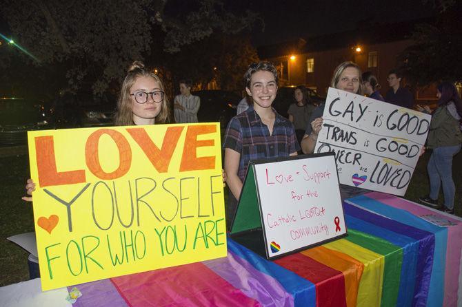 Spectrum at LSU holds protest against speaker at Christ the King