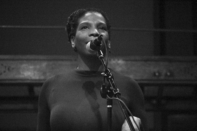 Angelique Palmer, a finalist in the 2015 Women of the World Poetry Slam, performs her poetry at Eclectic Truth's "Presidential Pancake Poetry Night" on Tuesday, Nov. 8, 2016, at the Arts Council of Baton Rouge.