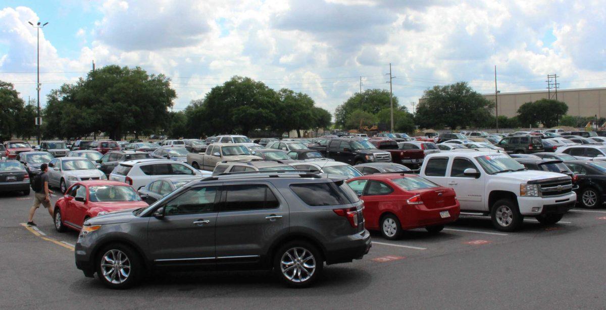 University parking lots stay full on Friday, April 21, 2017, on LSU campus.&#160;