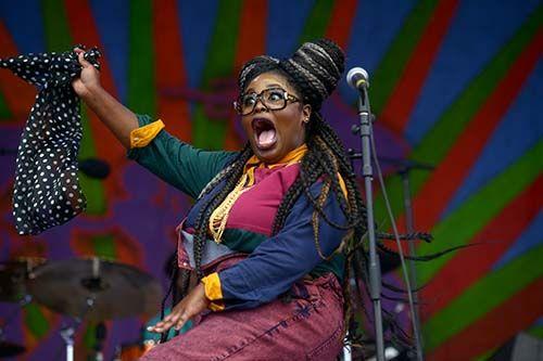 Tarriona Tank Ball of the New Orleans band 'Tank and The Bangas' performs Saturday, Apr. 25, 2015 at Gentilly Stage for day two of New Orleans Jazz &amp; Heritage Festival.