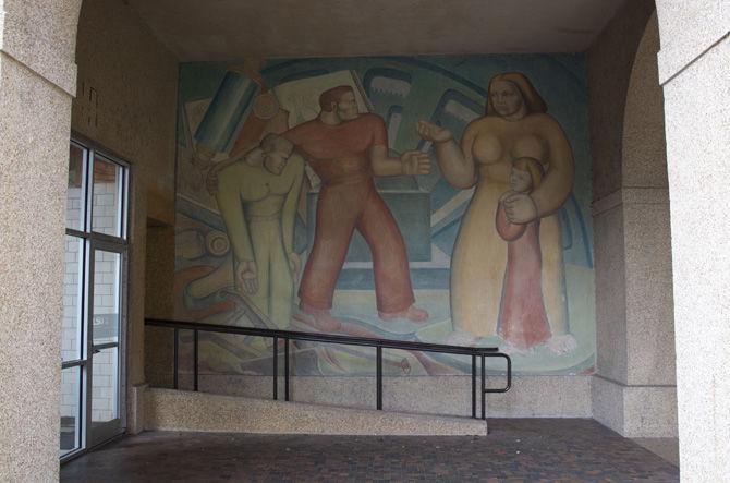 The murals are found within Allen Hall on Field House Drive, located inside the LSU Quad on Tuesday, Jan. 22, 2019.