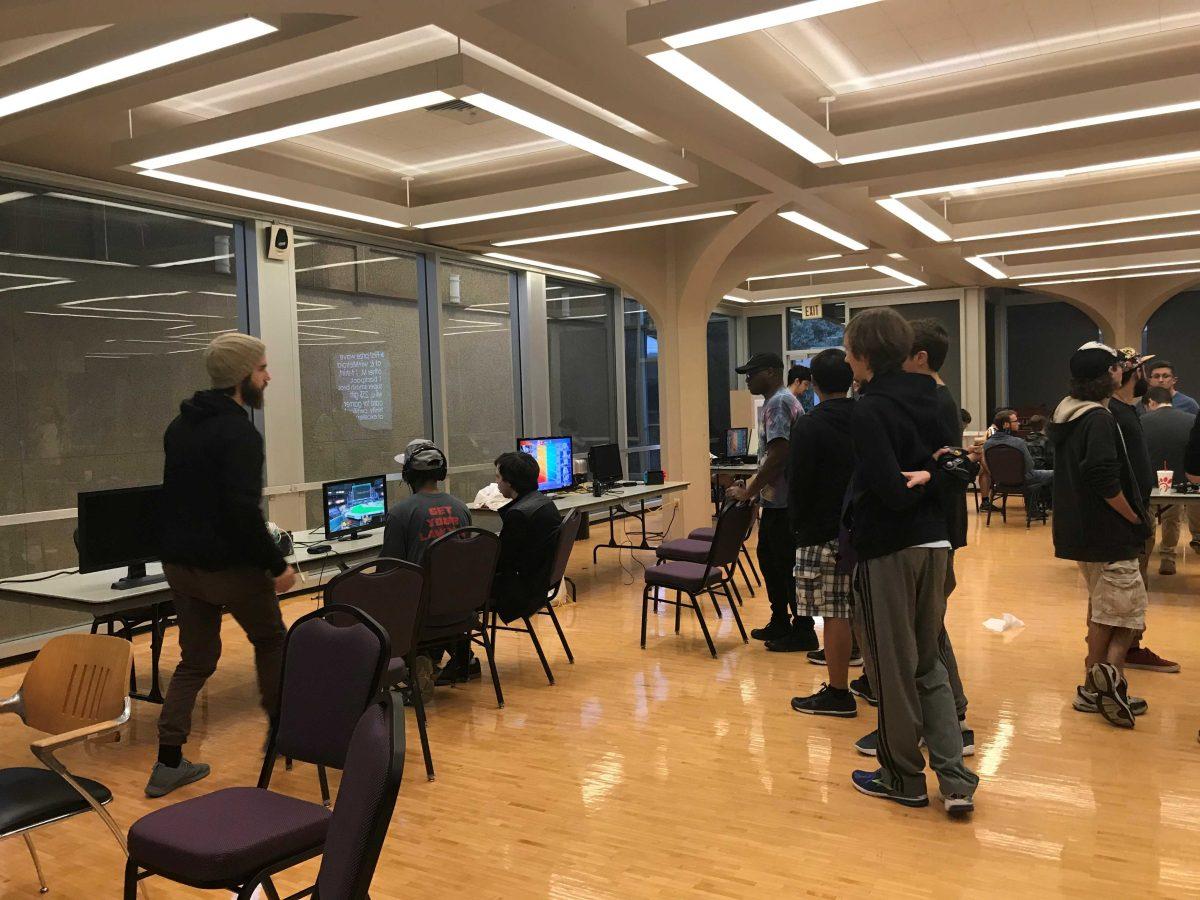 Students play Super Smash Bros. in the LSU Student Union on Jan. 19