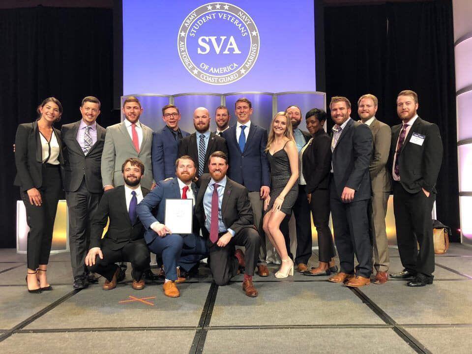 SVLSU members at the Student Veterans of America's national conference held&#160; in Orlando, Fla. where they won the Chapter of the Year award.&#160;