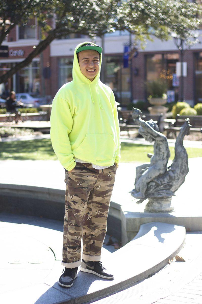 Cale Saurage stands outside of Cinemark on Perkins Rowe on Sunday, Jan. 20, 2019.