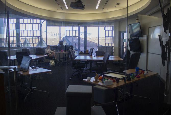 The Tiger Den Incubator student workspace is located on the third floor of the BEC on Friday, March 29, 2019.