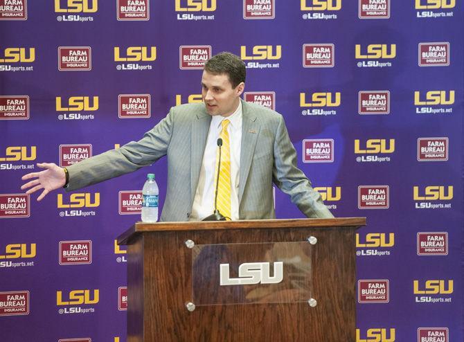 LSU basketball coach Will Wade speaks during his introductory press conference on Wednesday, March 22, 2017, in the Student Union.