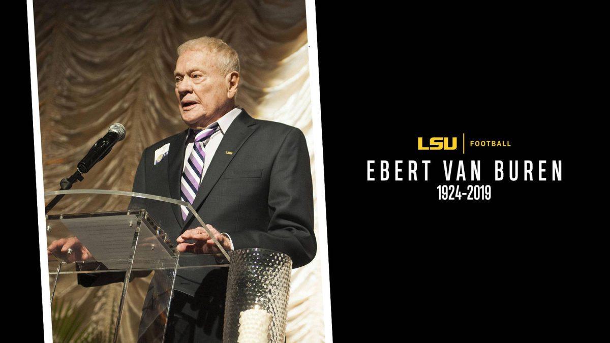 Former LSU player Ebert Van Buren at his enshrinement ceremony in 2015.