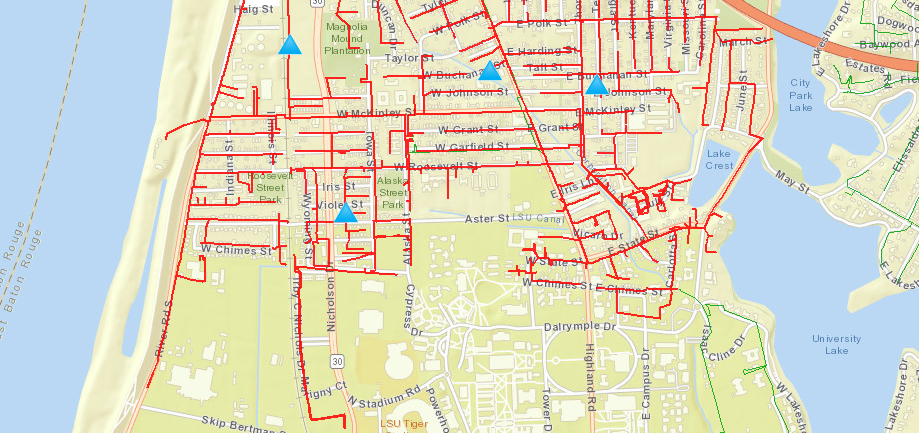 An Entergy map shows where power outages are affecting the Northgate area.&#160;