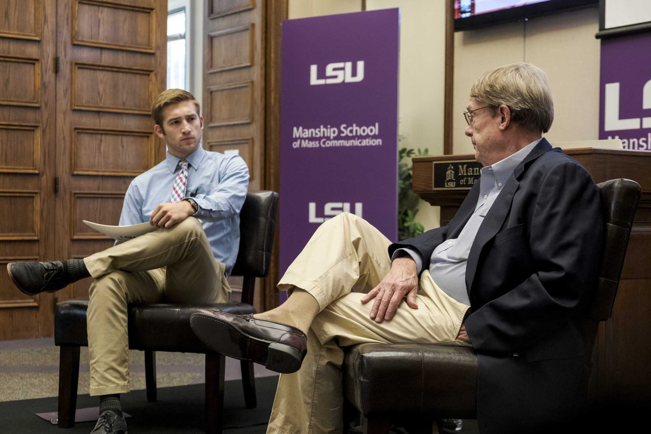 'Democracy needs you': LSU Reilly Center hosts John Walcott, shows "Shock and Awe" film