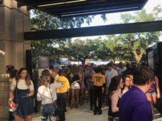 Students enter the Aug. 31 LSU football game against Georgia Southern using their downloadable tickets.