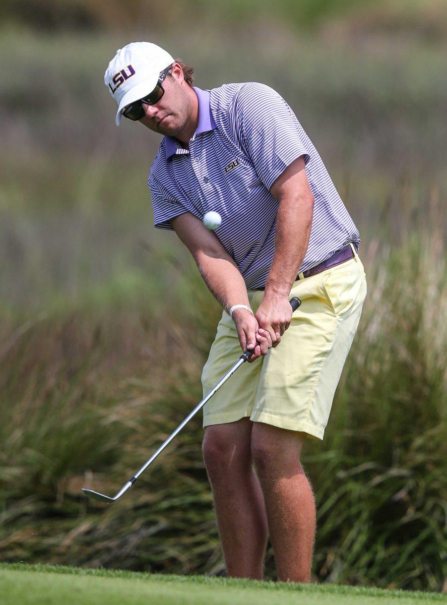 LSU golfer Ben Taylor attempts to reach the green against Georgia in 2015.