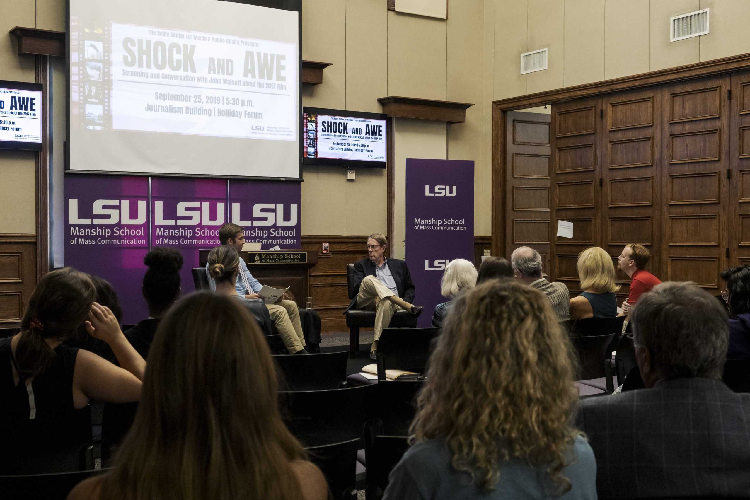 'Democracy needs you': LSU Reilly Center hosts John Walcott, shows "Shock and Awe" film