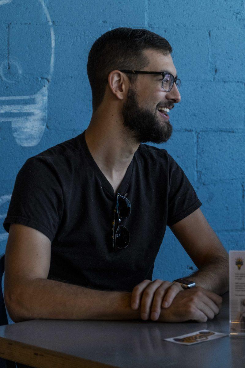 Micro-biologist, Co-owner Kaitlynn Fenley and Photographer, Co-owner Jon Chachere discuss their business, Cultured Guru, on Wednesday, Sept. 25, 2019, at French Truck Coffee.