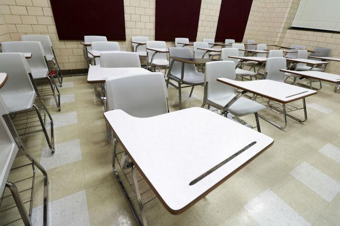 Classrooms in Allen Hall sit empty on Thursday, March 1, 2018.