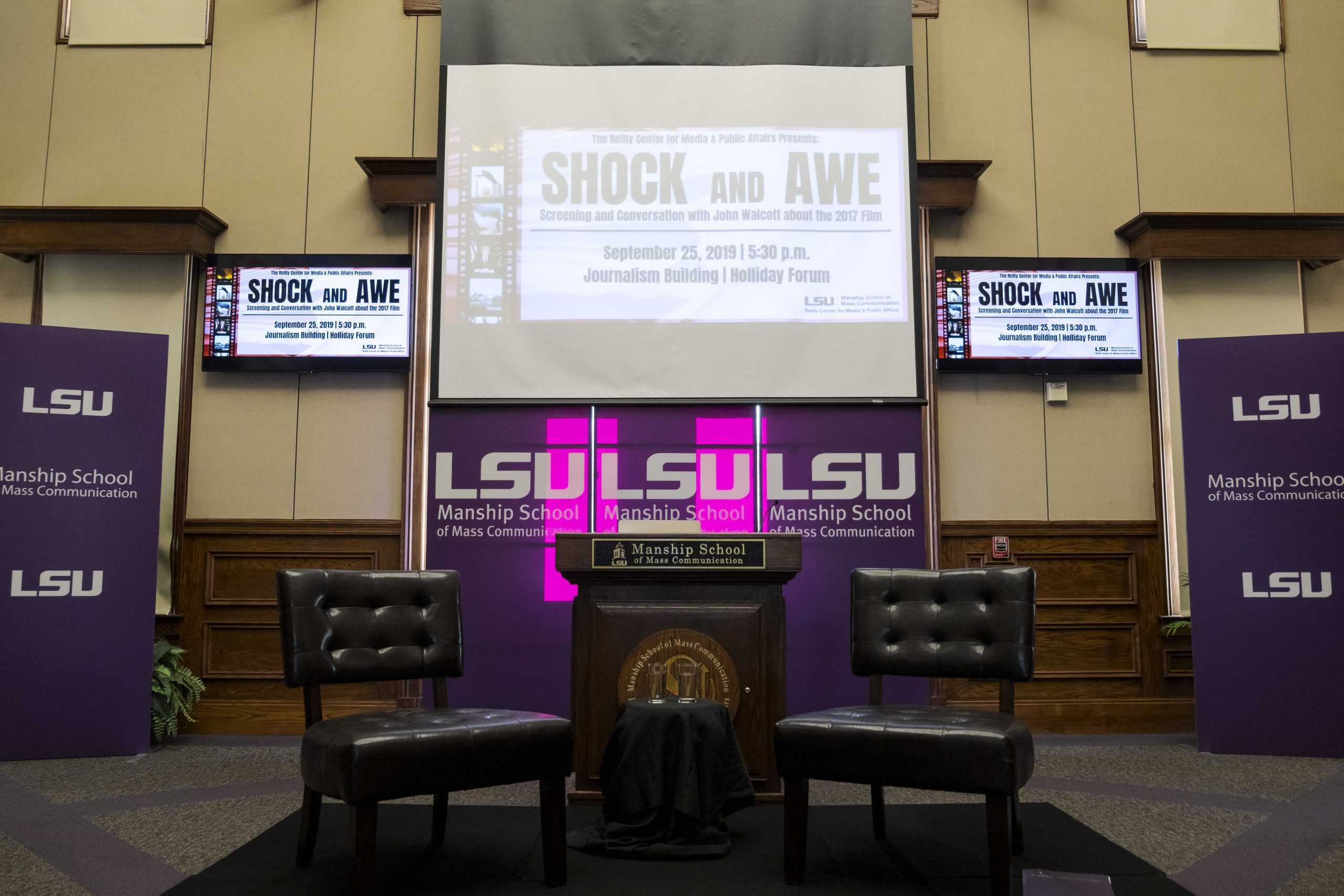 'Democracy needs you': LSU Reilly Center hosts John Walcott, shows "Shock and Awe" film