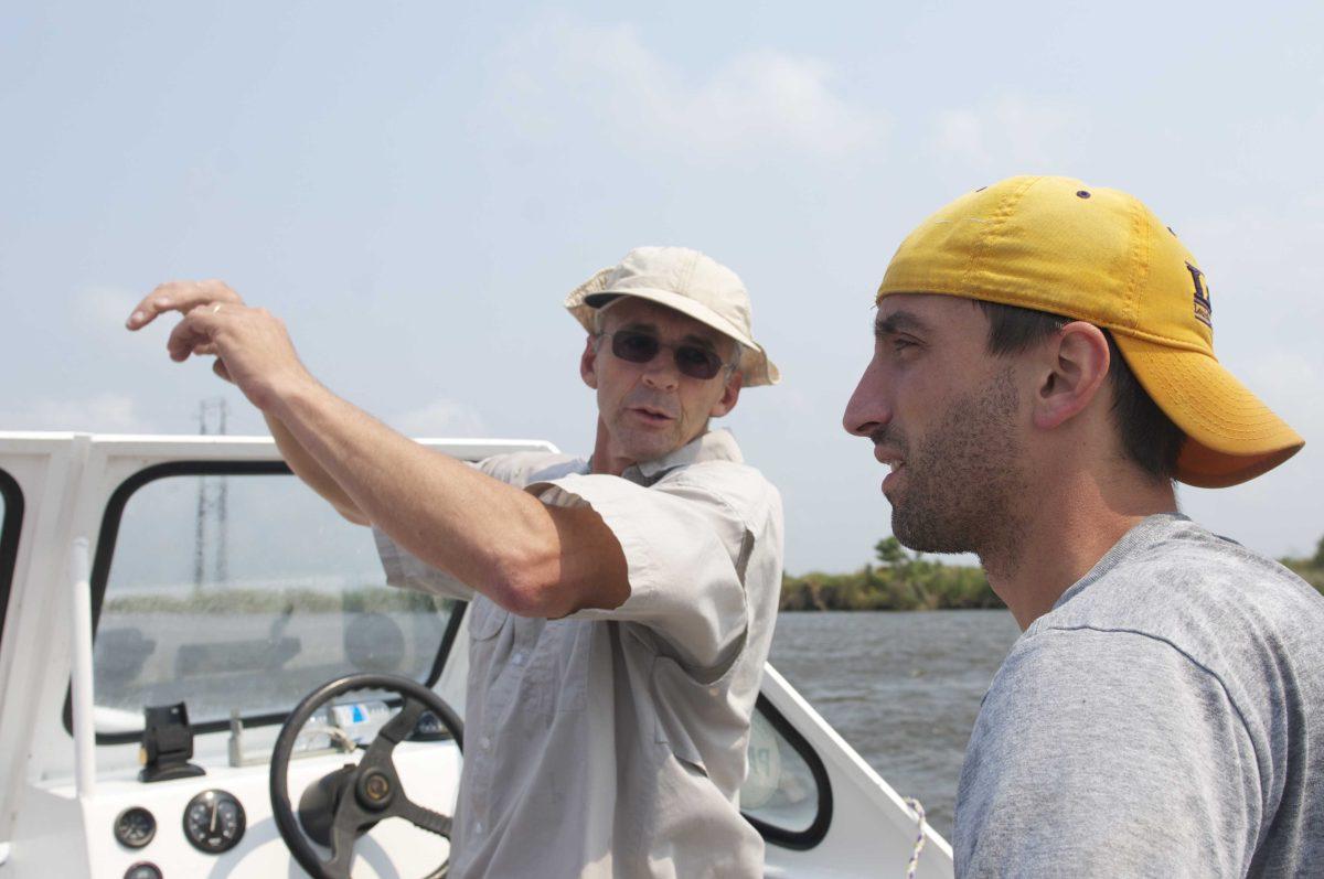 Associate Professor of Religious Studies and History Michael Pasquier learns more about the Louisiana coast as part of his Coastal Voices initiative.&#160;