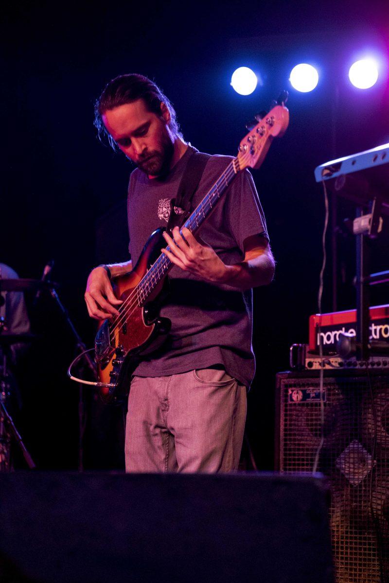 Bassist Jeffrey Livingston plays on Thursday, Sept. 26, 2019, at the Varsity Theatre.