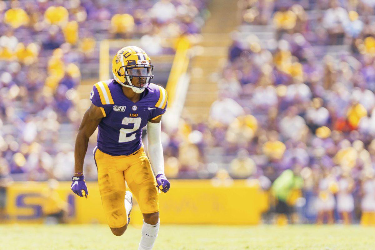 LSU junior wide receiver Justin Jefferson during the Tigers' 42-6 win against Utah State on Saturday, October 5, 2019 in Tiger Stadium.