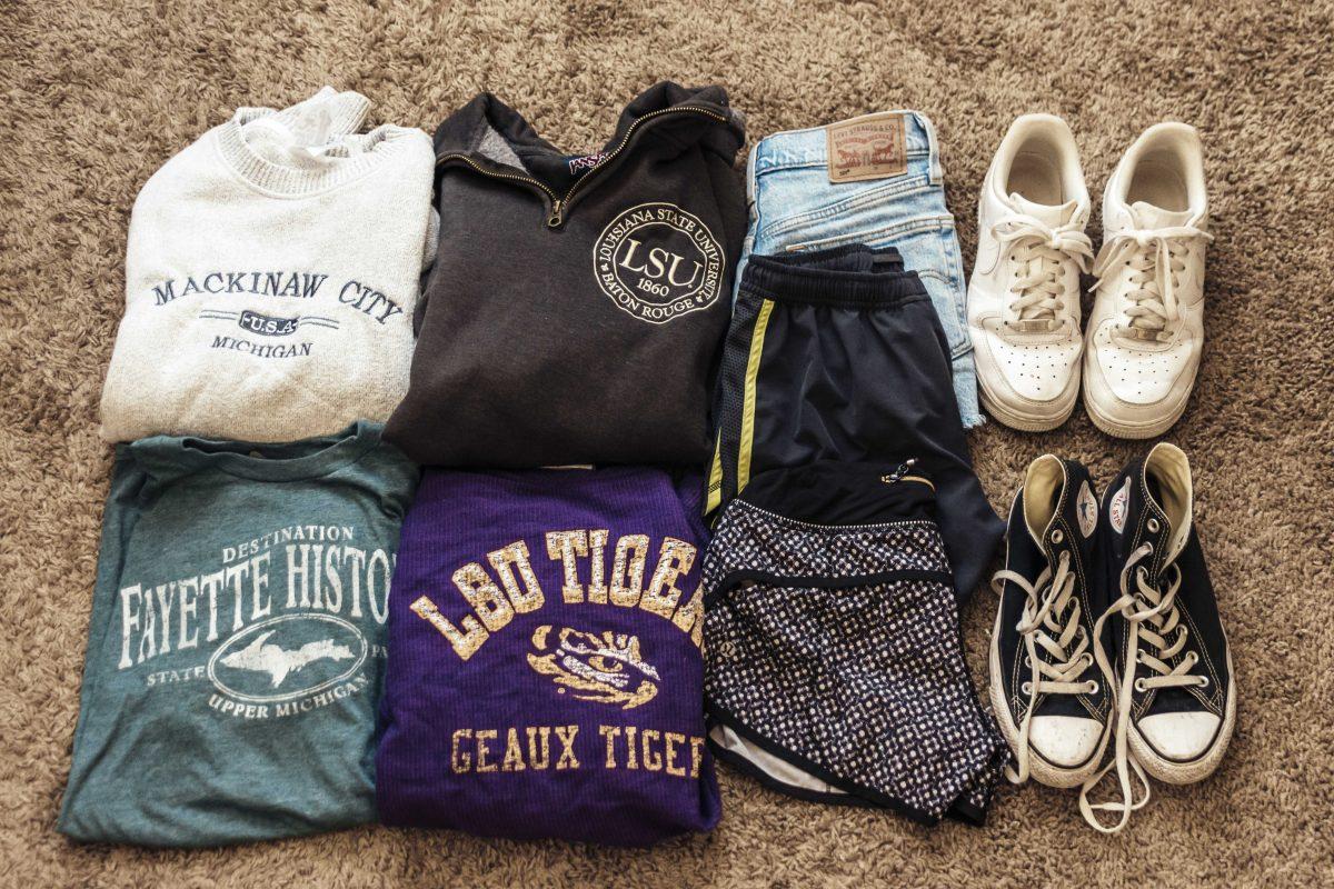 Some essential every-day clothing for college on Friday, October 4, 2019.