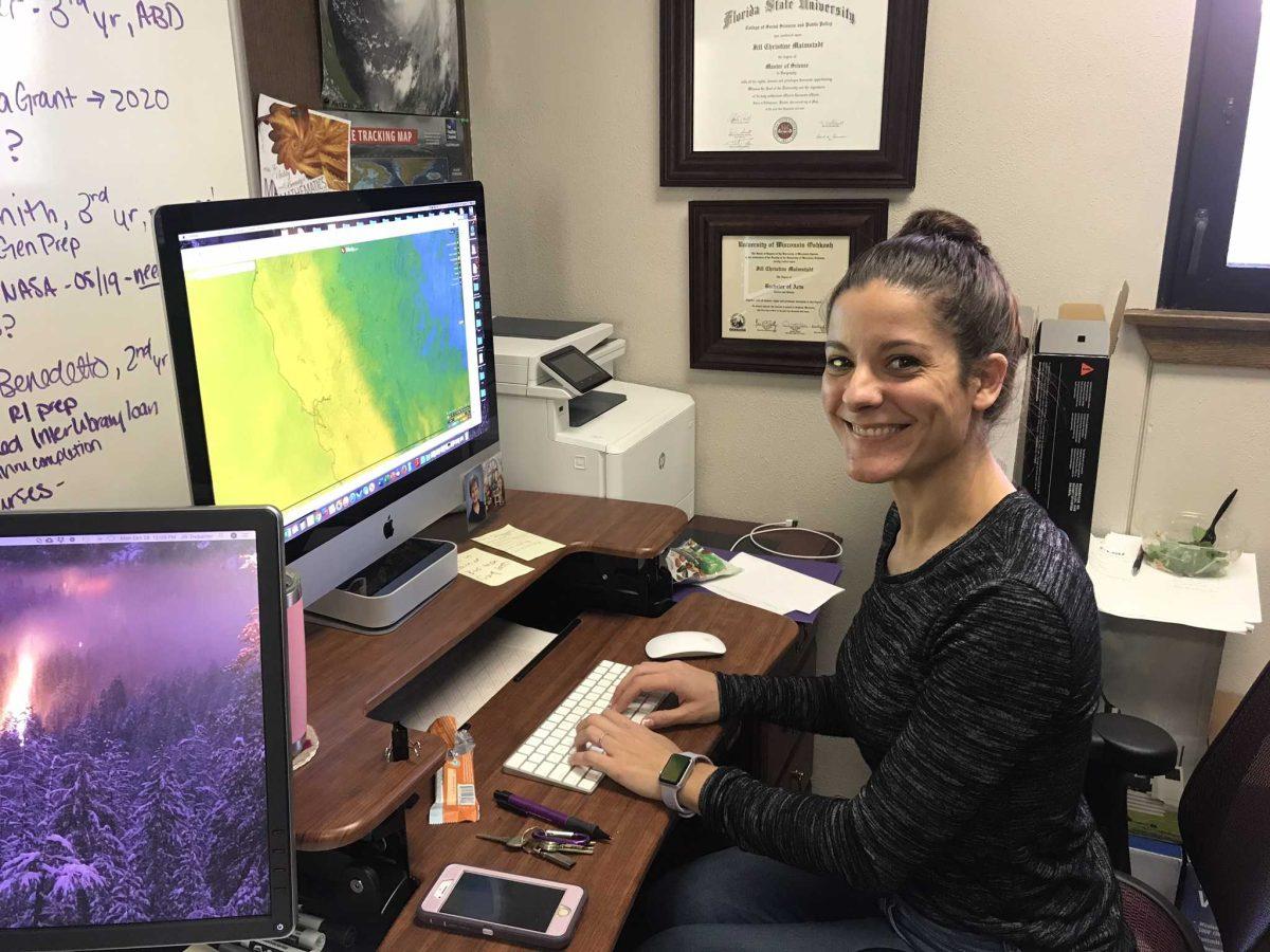 Geography associate professor Jill Trepanier works in her office on Oct. 28, 2019.