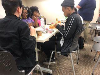 LSU students create their own dream catchers at a Native American Heritage Month event on Nov. 7, 2019.