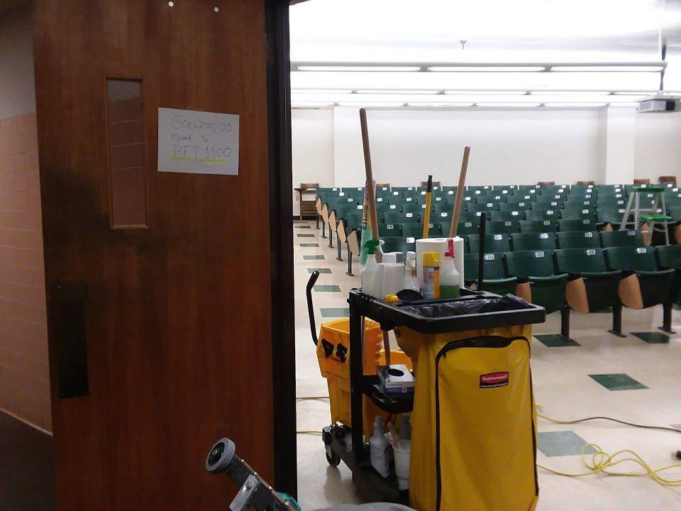 Flooded rooms in Lockett are currently being cleaned