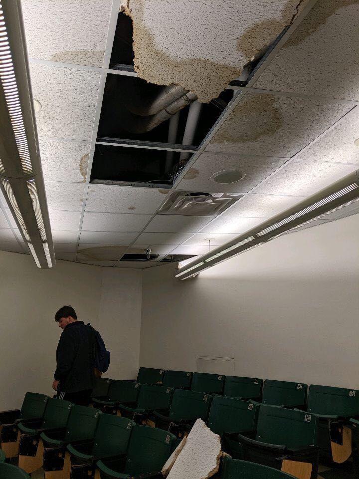 'That's Lockett, I guess': ceiling collapsed in three Lockett Hall classrooms on Friday