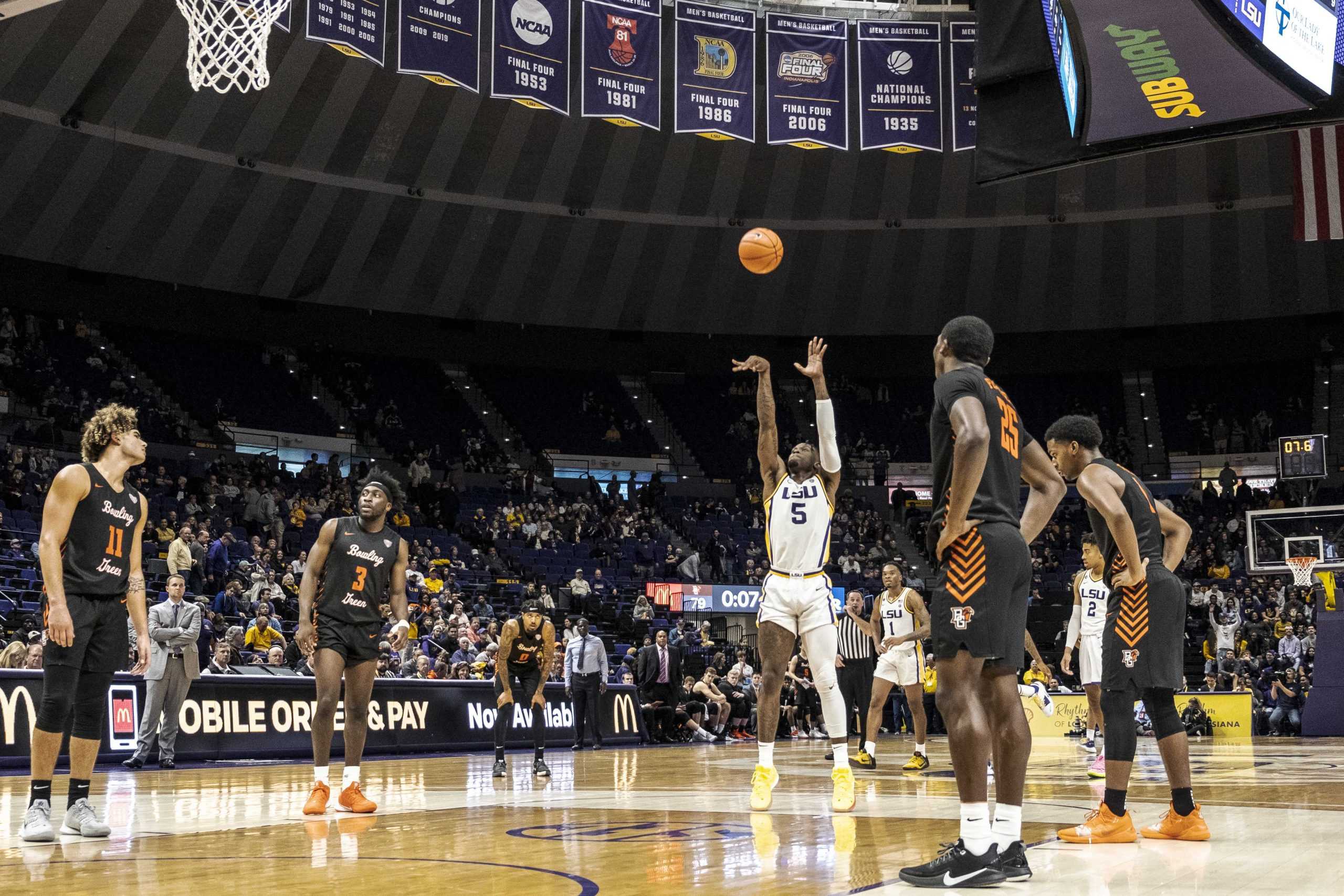 LSU basketball defeats Bowling Green 88-79 to open up the season