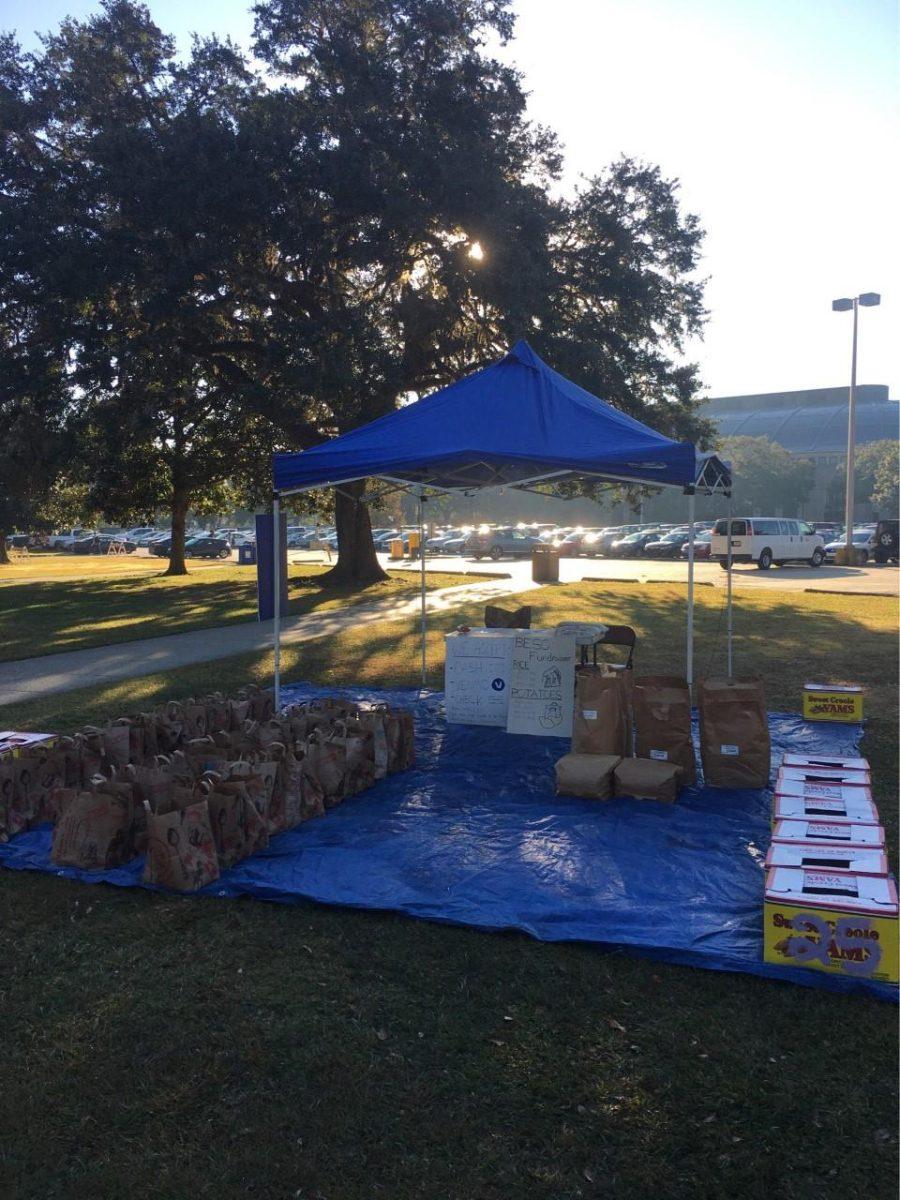 The Biological Engineering Student Organization (BESO) conducts its 38th annual sweet potato and rice sale the week before Thanksgiving.