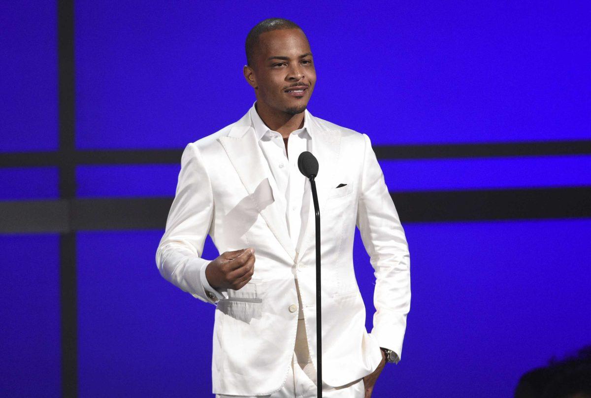 FILE - This June 23, 2019 file photo shows Tip "T.I." Harris at the BET Awards in Los Angeles. Planned Parenthood and others on social media blasted T.I. after the rapper said he goes to the gynecologist with his daughter every year to make sure her hymen is &#8220;still intact.&#8221; T.I. told the &#8220;Ladies Like Us&#8221; podcast that he takes &#8220;yearly trips to the gynecologist&#8221; with his now 18-year-old daughter, Deyjah Harris. Social media blew up afterward, with people strongly lashing out at T.I. (Photo by Chris Pizzello/Invision/AP, File)