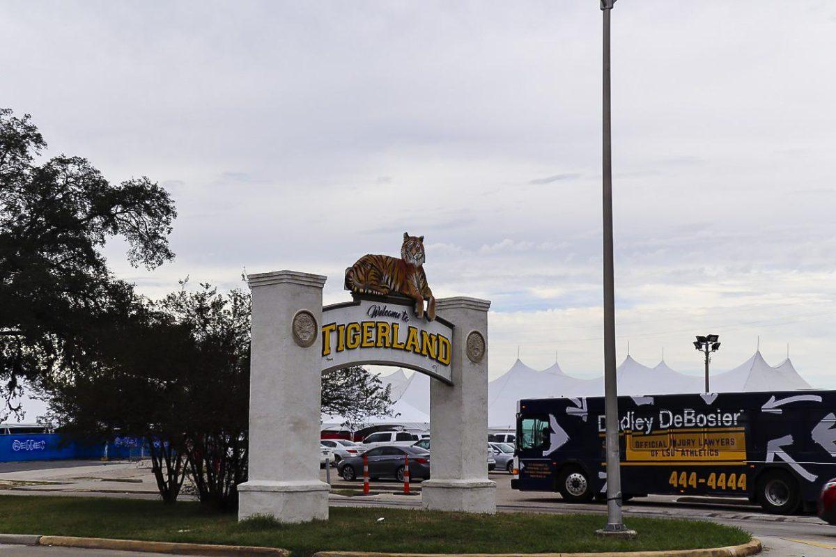 The Tigerland sign sits on Bob Pettit Blvd. on Thursday, Oct. 24, 2019.